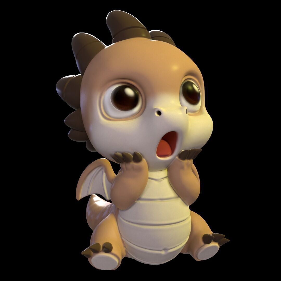 Shocked Baby Dragon 3D print model_1