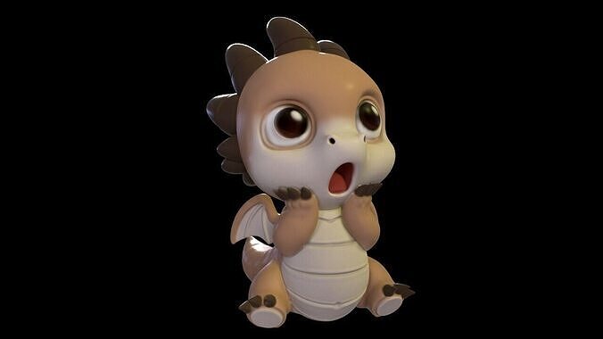 Shocked Baby Dragon 3D print model