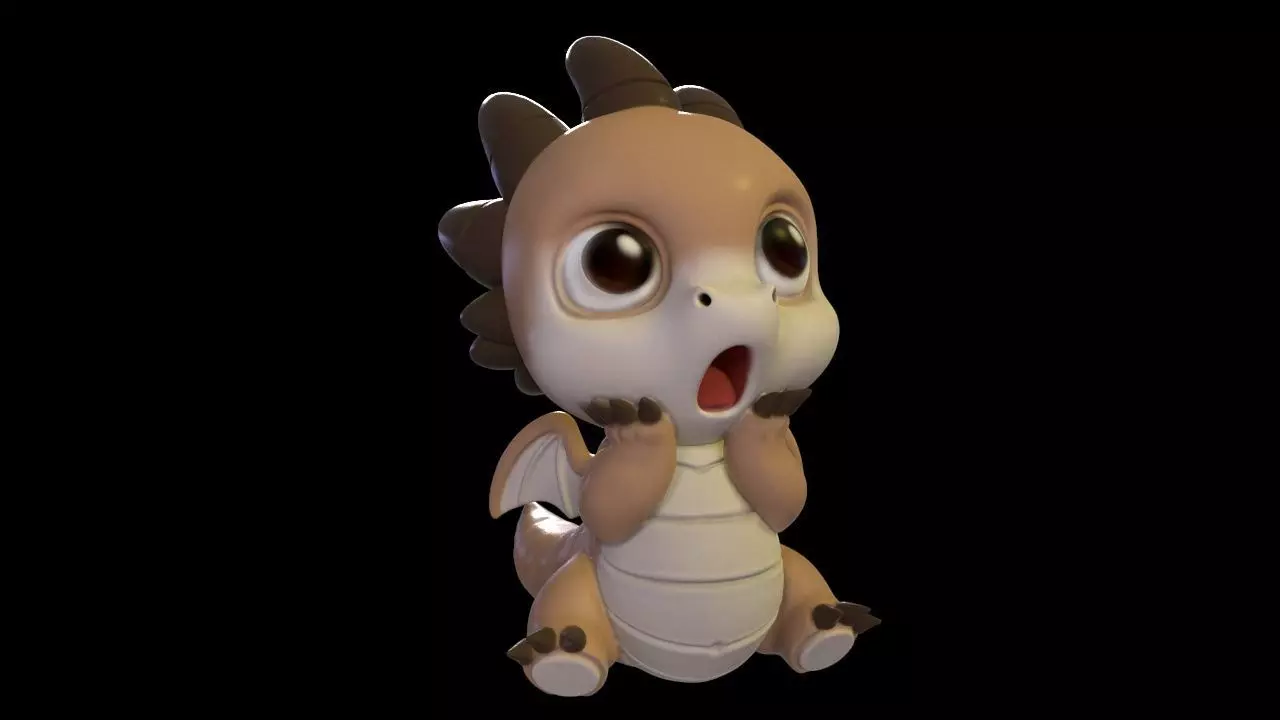 Shocked Baby Dragon 3D print model_0