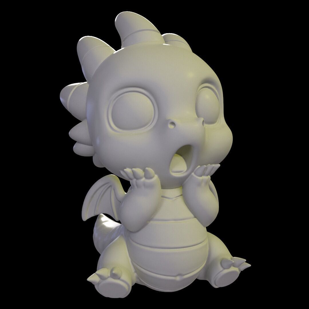 Shocked Baby Dragon 3D print model_3