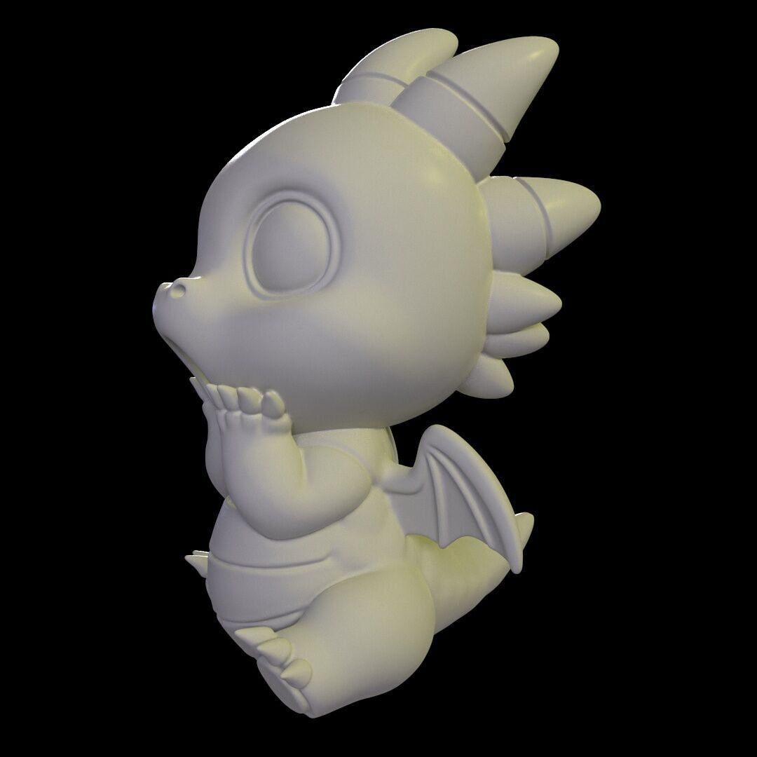Shocked Baby Dragon 3D print model_4