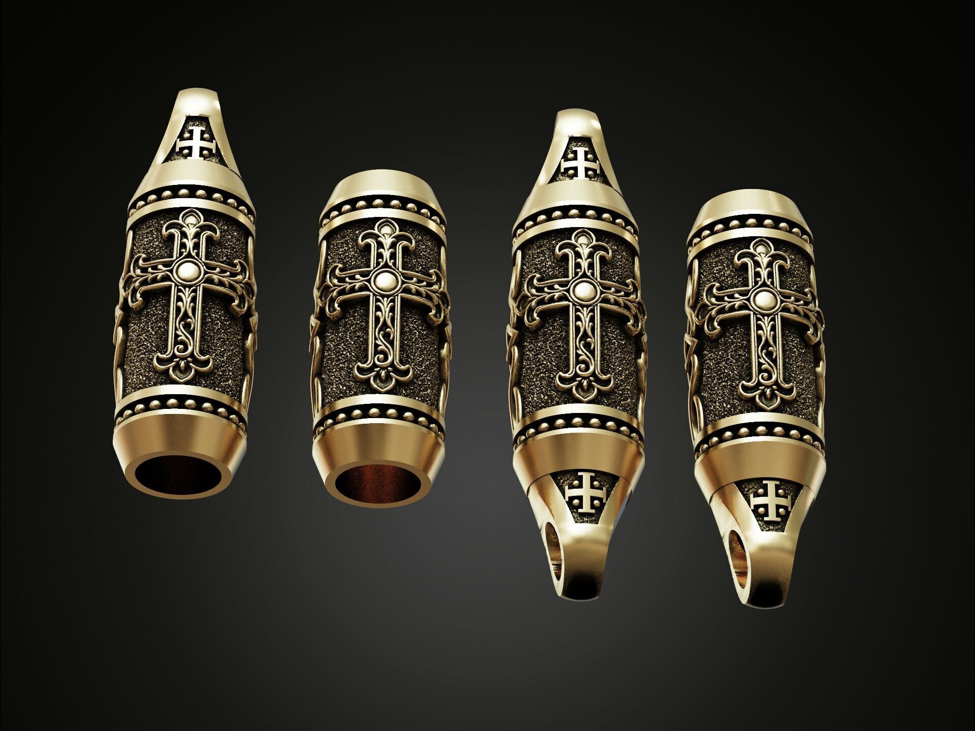 Detailed Cross Paracord Tube Spacer 3D print model_5