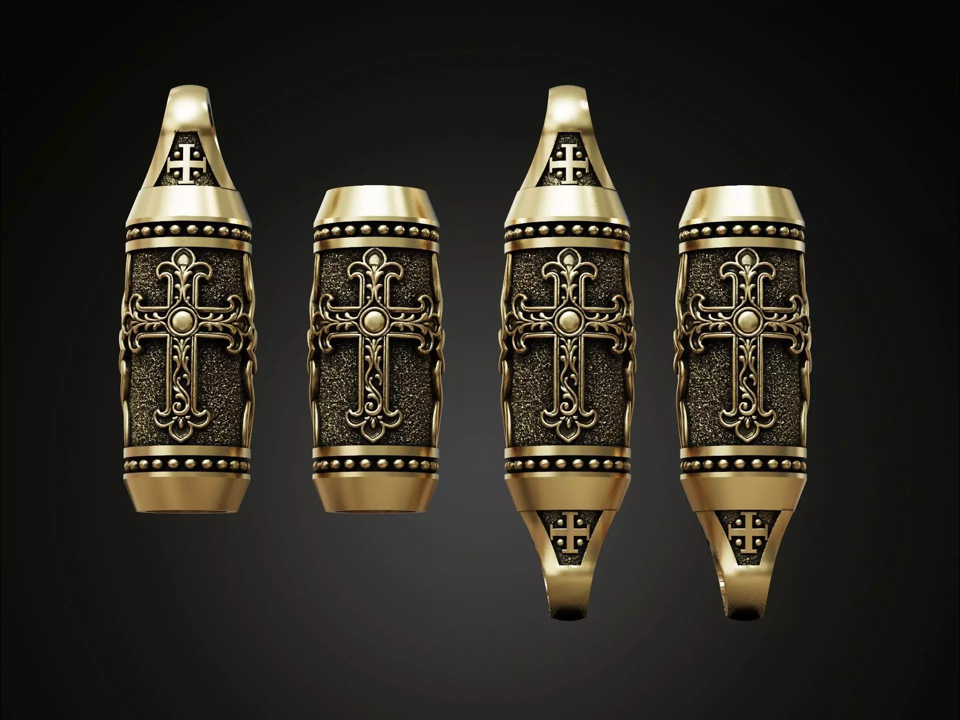 Detailed Cross Paracord Tube Spacer 3D print model_0