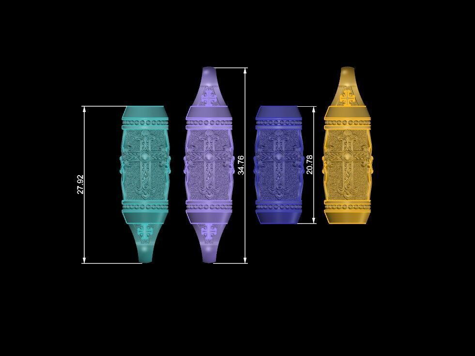 Detailed Cross Paracord Tube Spacer 3D print model_19