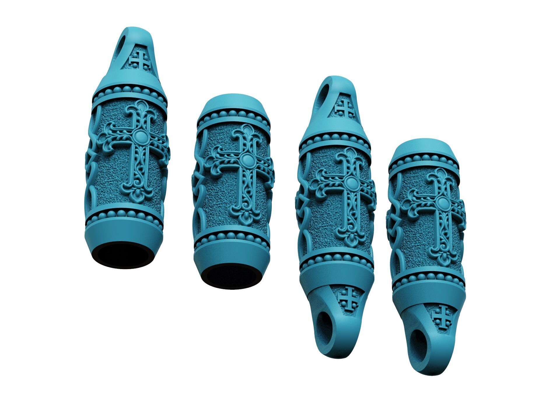 Detailed Cross Paracord Tube Spacer 3D print model_17