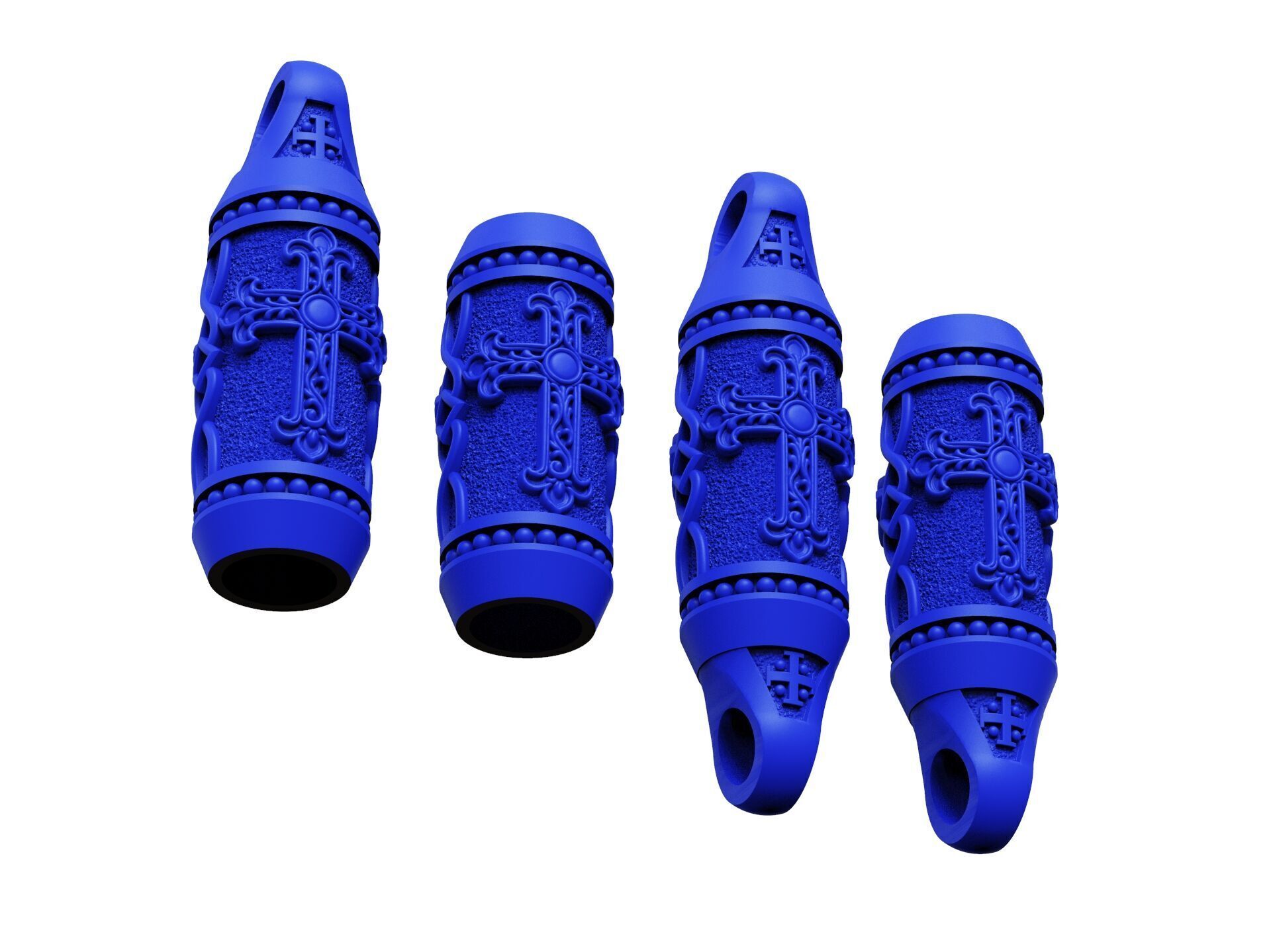 Detailed Cross Paracord Tube Spacer 3D print model_18