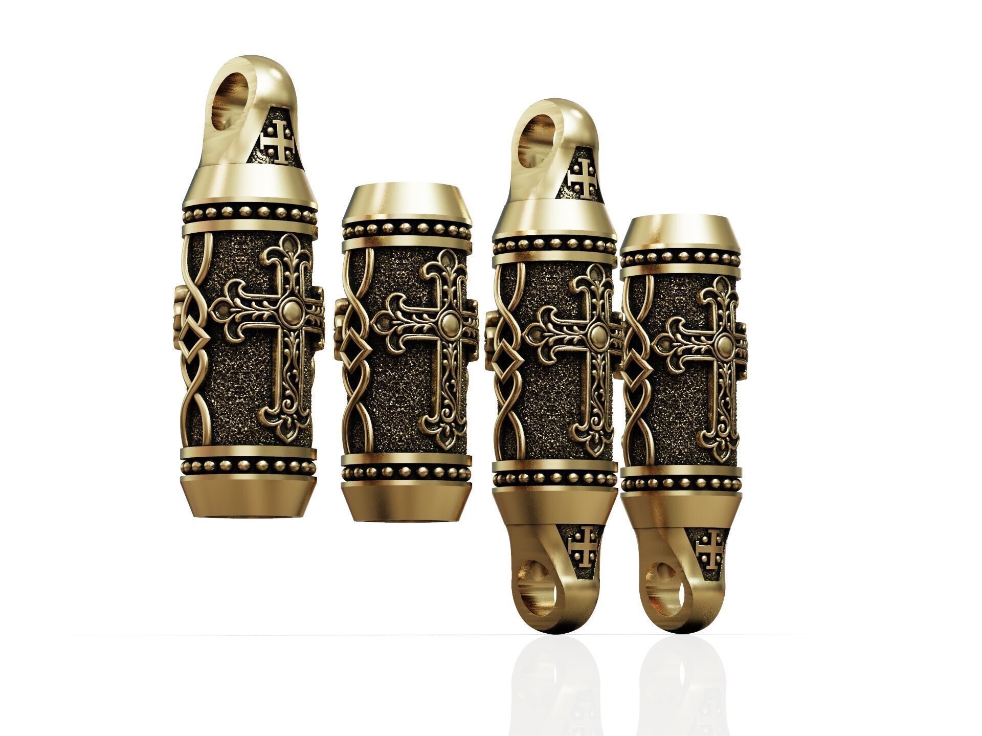 Detailed Cross Paracord Tube Spacer 3D print model_10