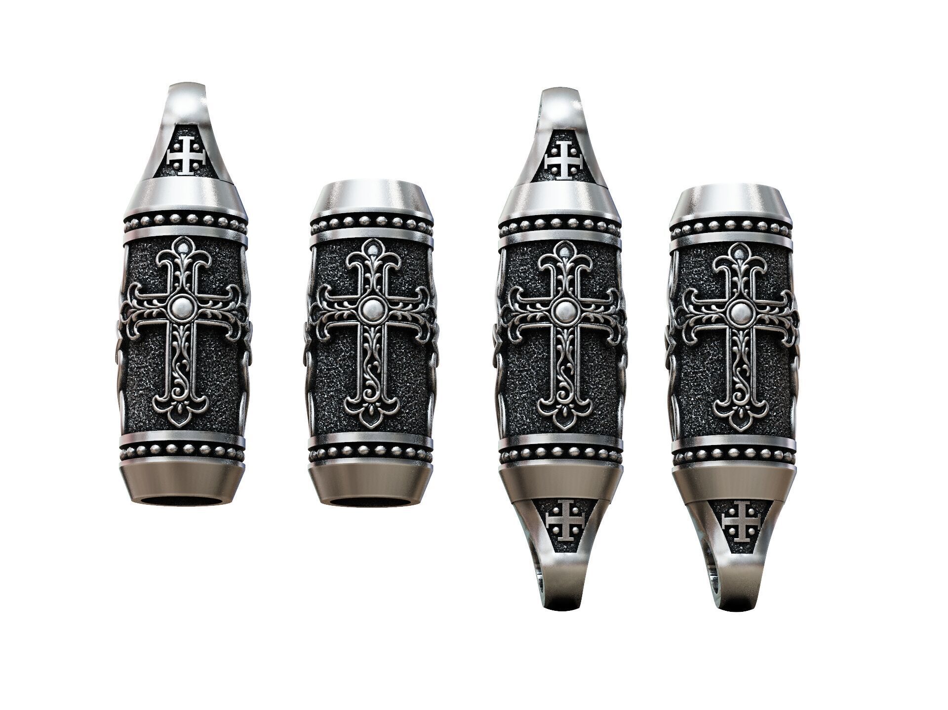 Detailed Cross Paracord Tube Spacer 3D print model_7