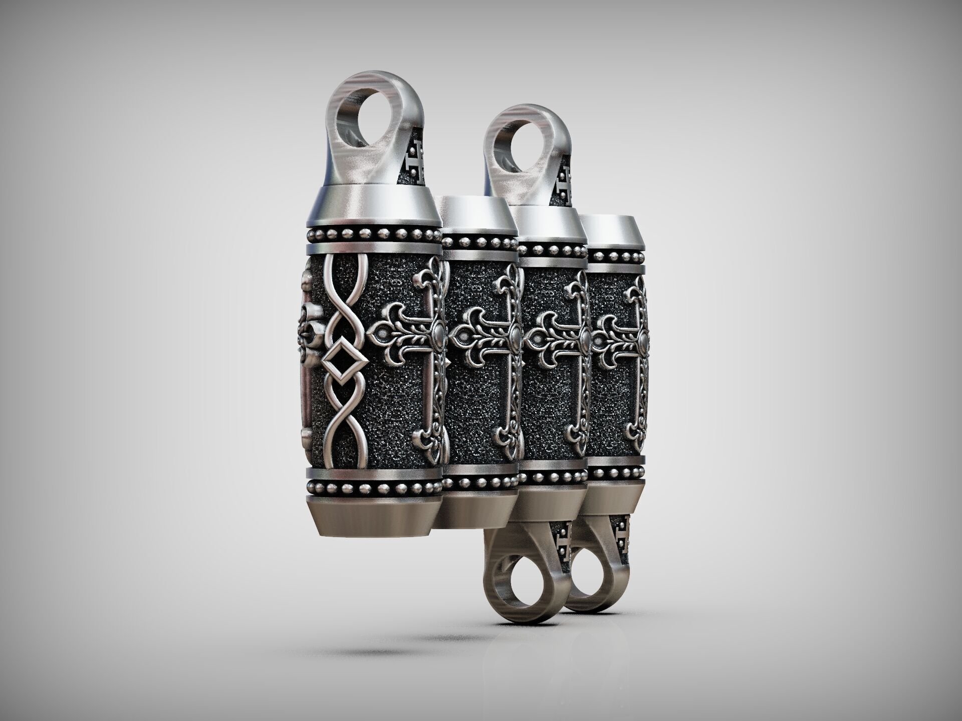 Detailed Cross Paracord Tube Spacer 3D print model_13