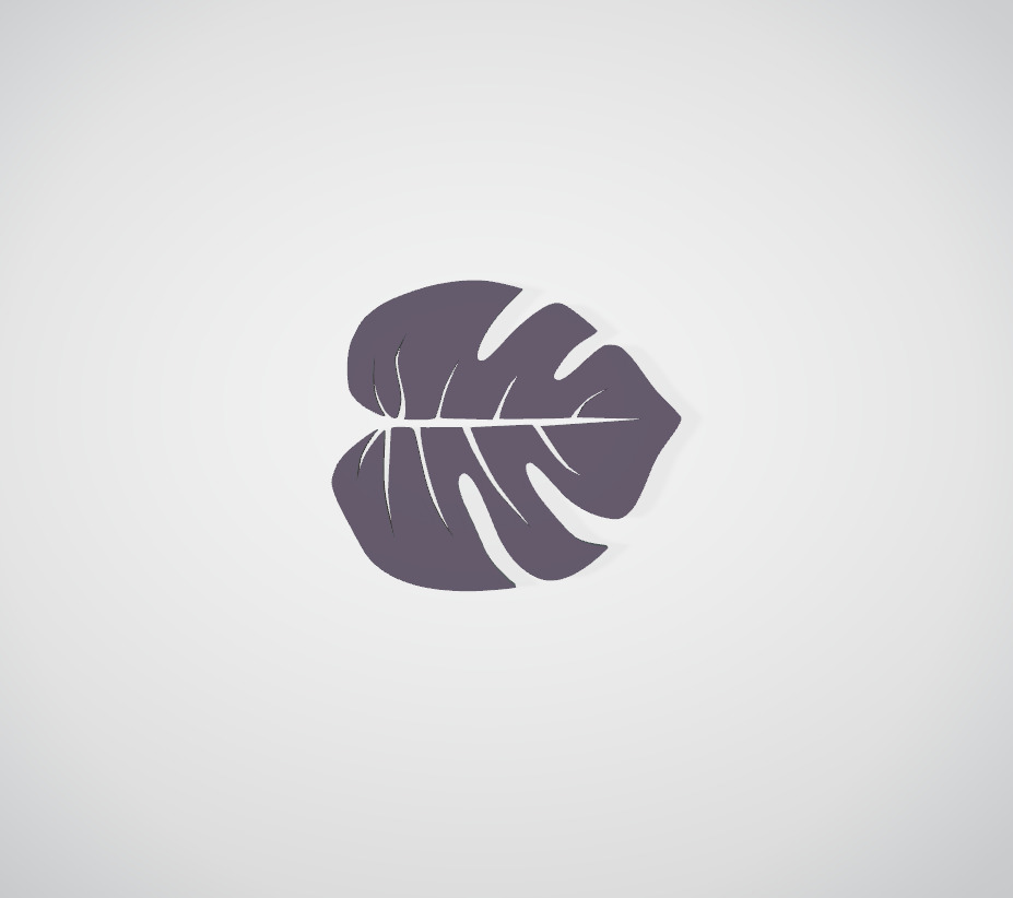 Monstera Leaf Coaster STL File Digital Download for 3D Printing 3D print model_2