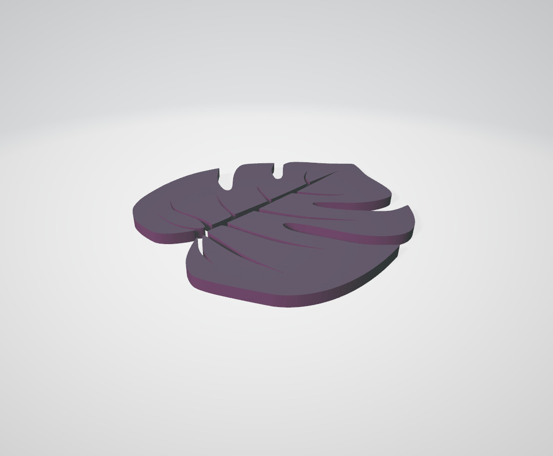 Monstera Leaf Coaster STL File Digital Download for 3D Printing 3D print model_3