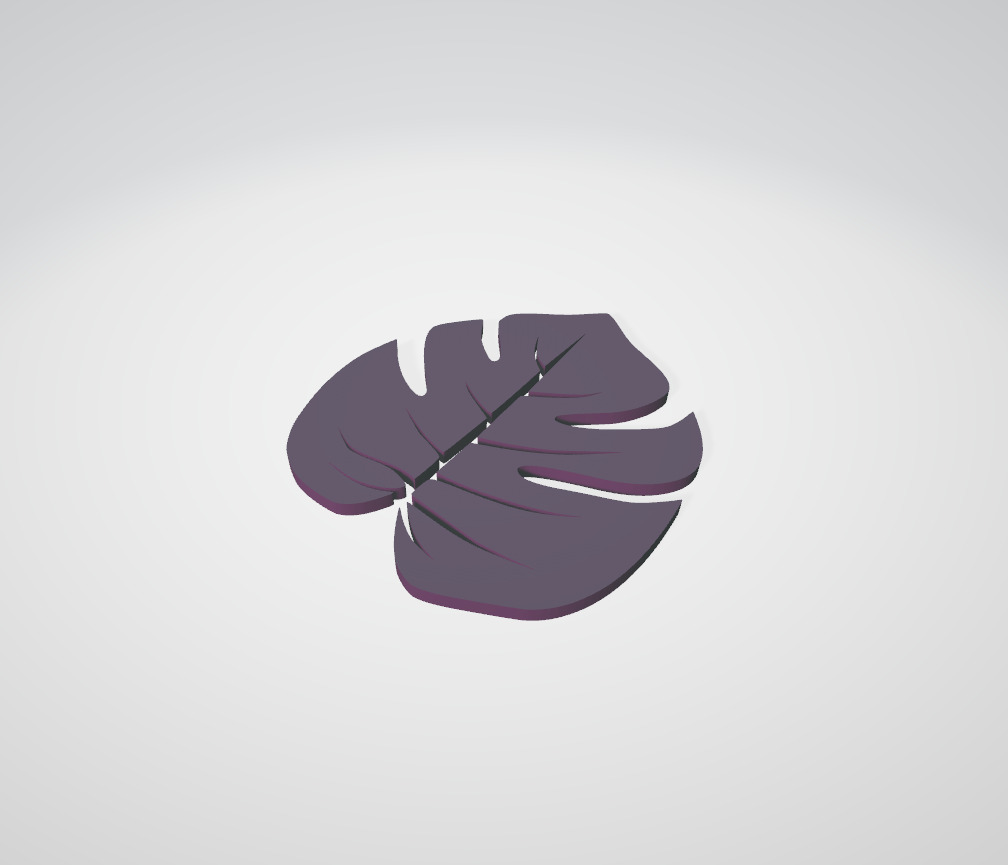 Monstera Leaf Coaster STL File Digital Download for 3D Printing 3D print model_1