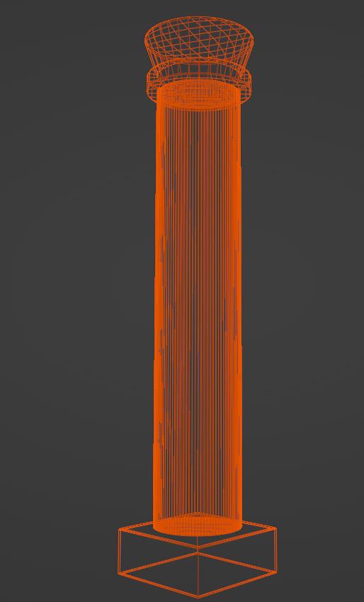 Sandstone Roman Column Low-poly 3D model_2
