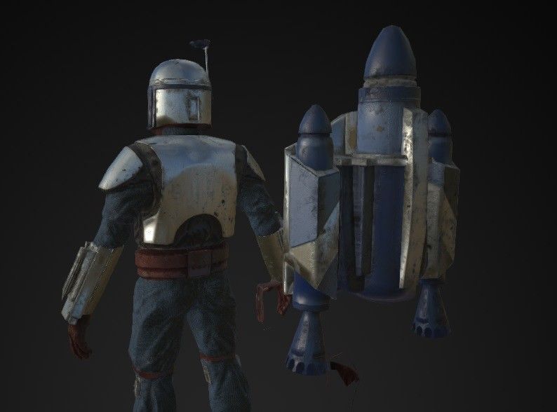 Jango Fett Low-poly 3D model_4