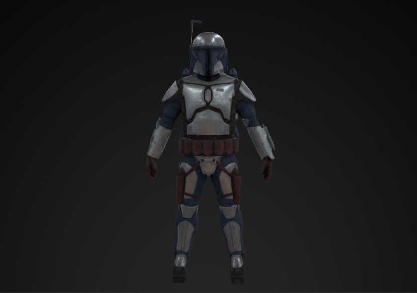 Jango Fett Low-poly 3D model_1