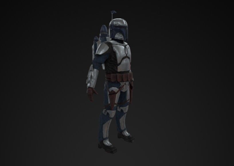Jango Fett Low-poly 3D model_3