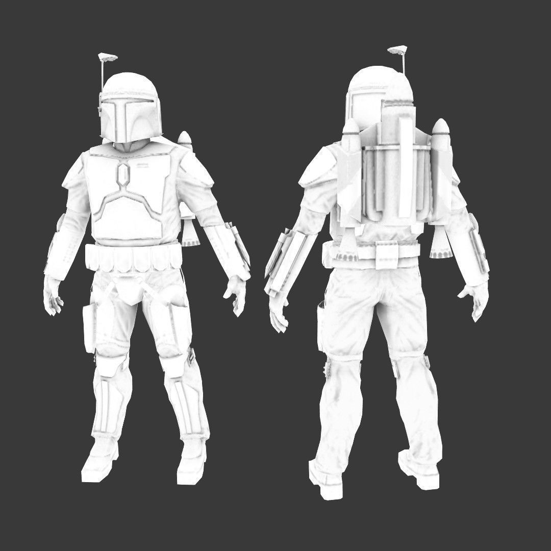 Jango Fett Low-poly 3D model_6