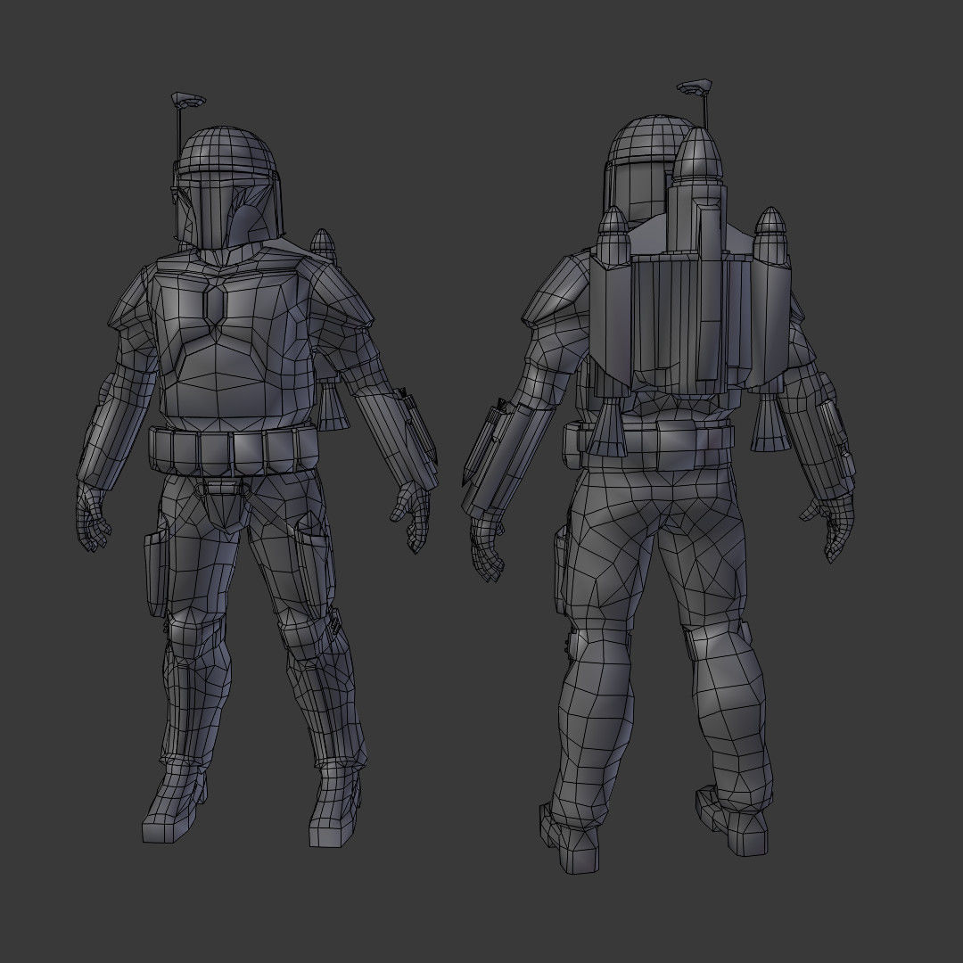 Jango Fett Low-poly 3D model_8