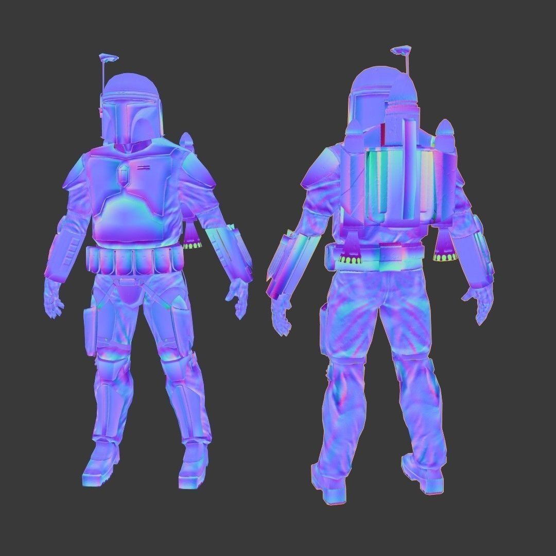 Jango Fett Low-poly 3D model_7