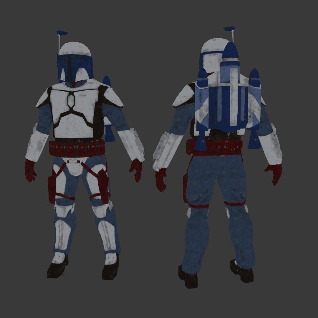 Jango Fett Low-poly 3D model_5