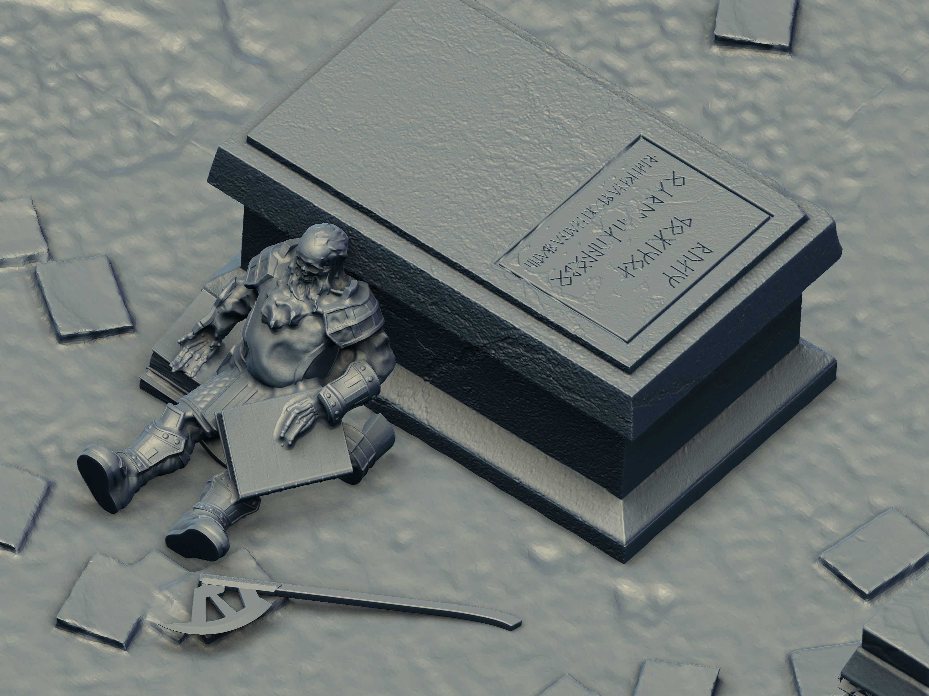 Balins Tomb Complete Diorama Set at Wargaming Scale 3D print model_12