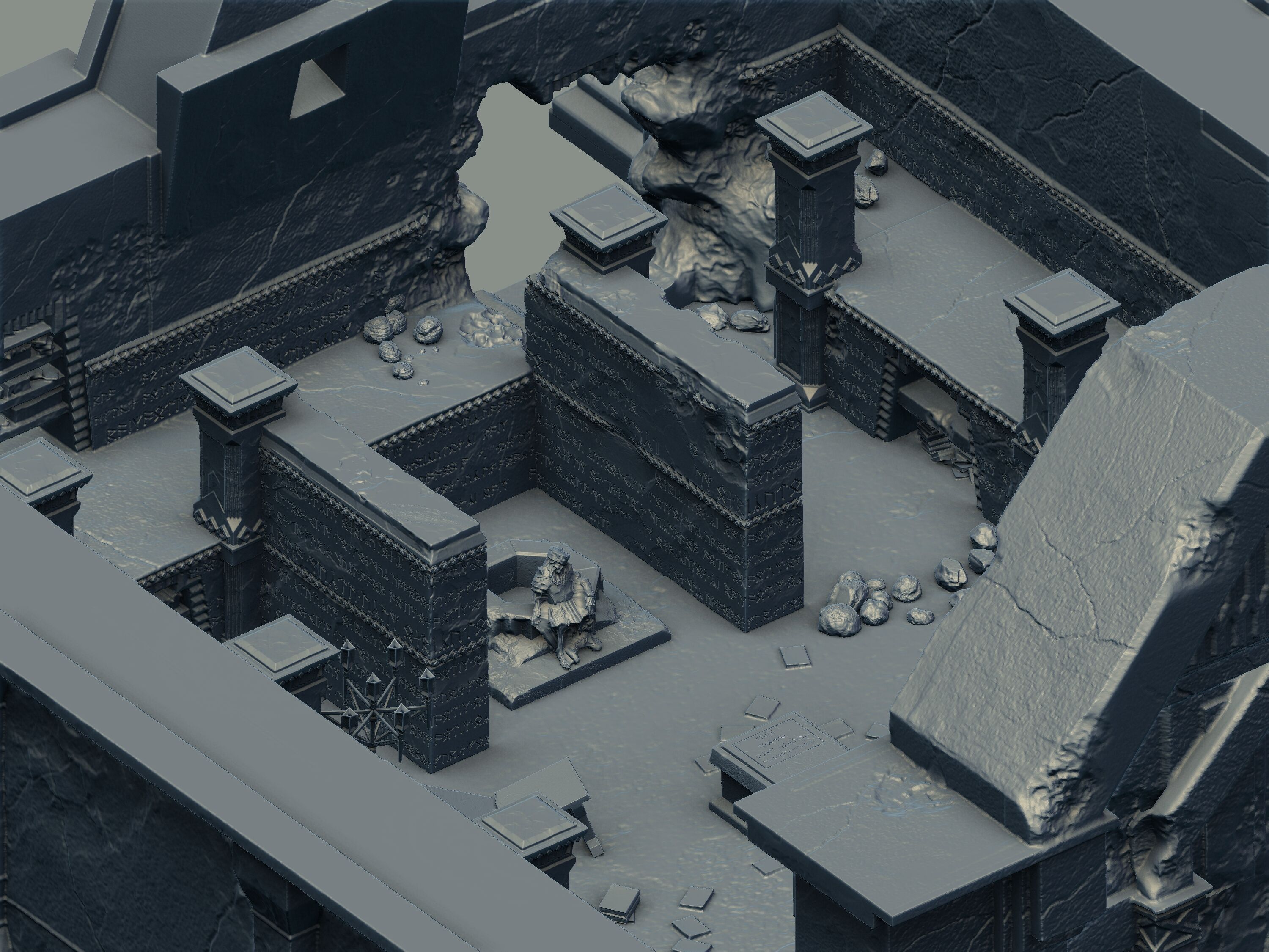 Balins Tomb Complete Diorama Set at Wargaming Scale 3D print model_15