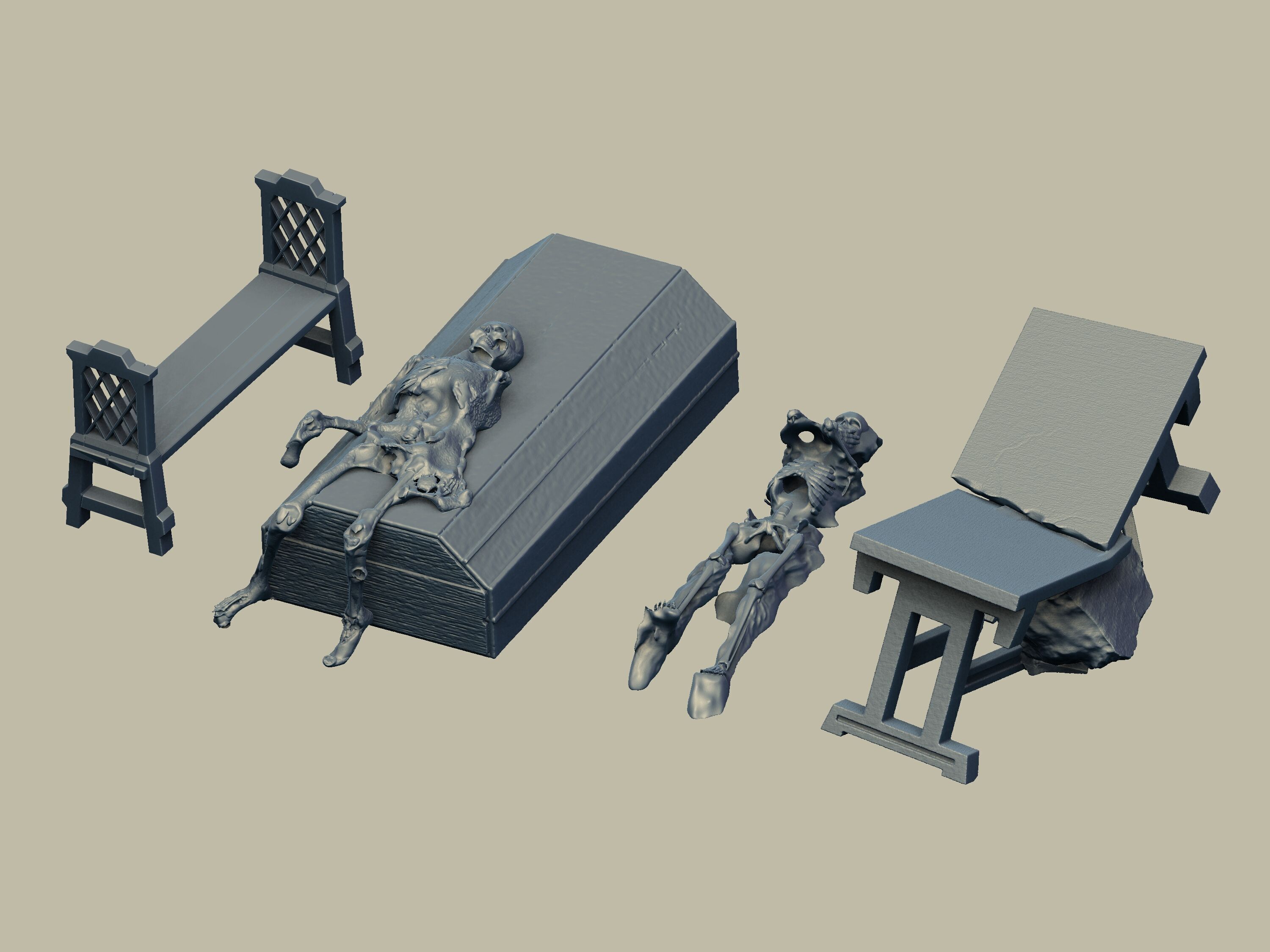 Balins Tomb Complete Diorama Set at Wargaming Scale 3D print model_16