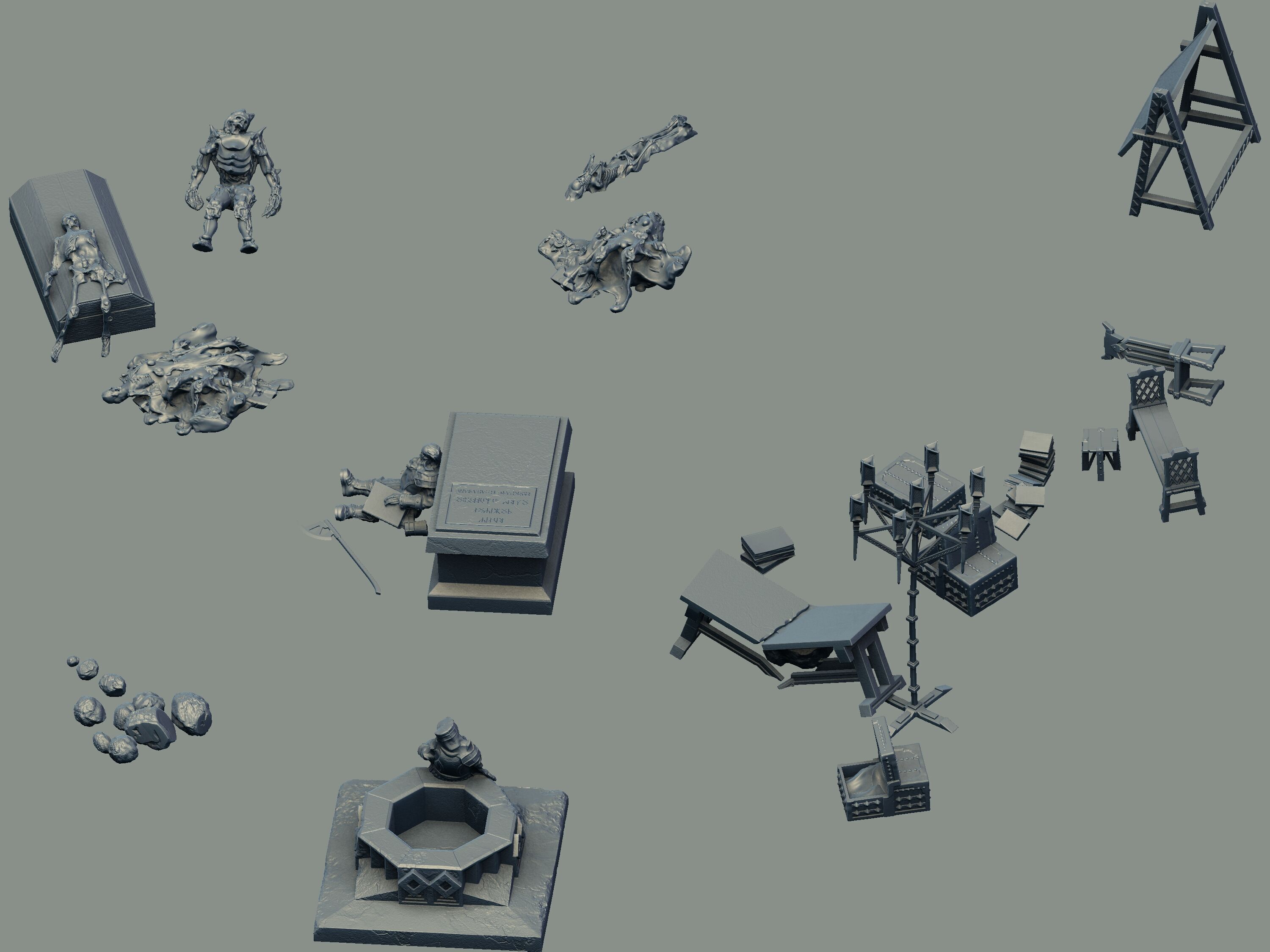 Balins Tomb Complete Diorama Set at Wargaming Scale 3D print model_6