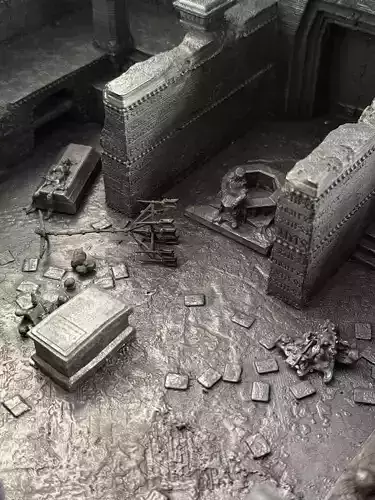 Balins Tomb Complete Diorama Set at Wargaming Scale 3D print model