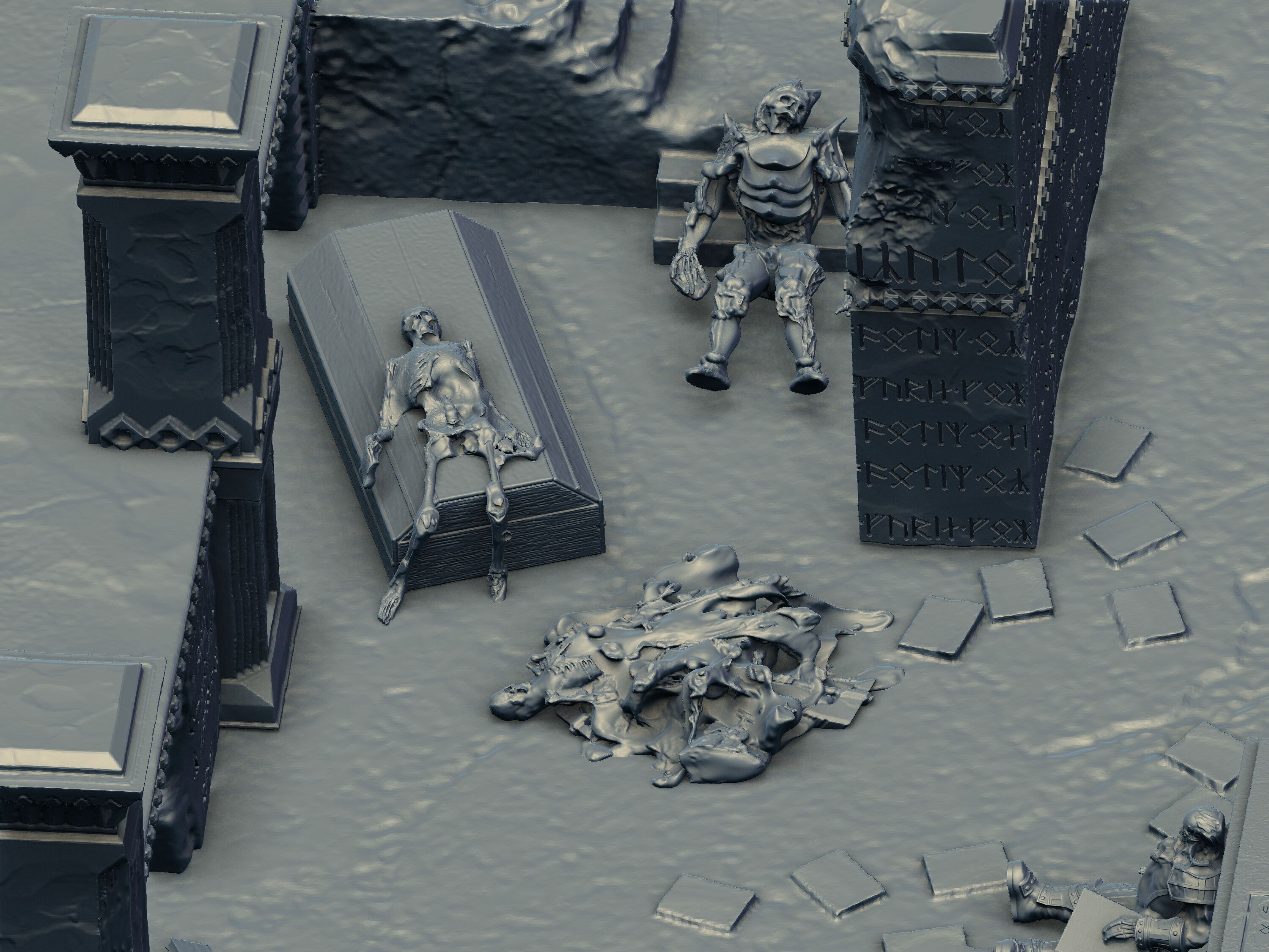 Balins Tomb Complete Diorama Set at Wargaming Scale 3D print model_5