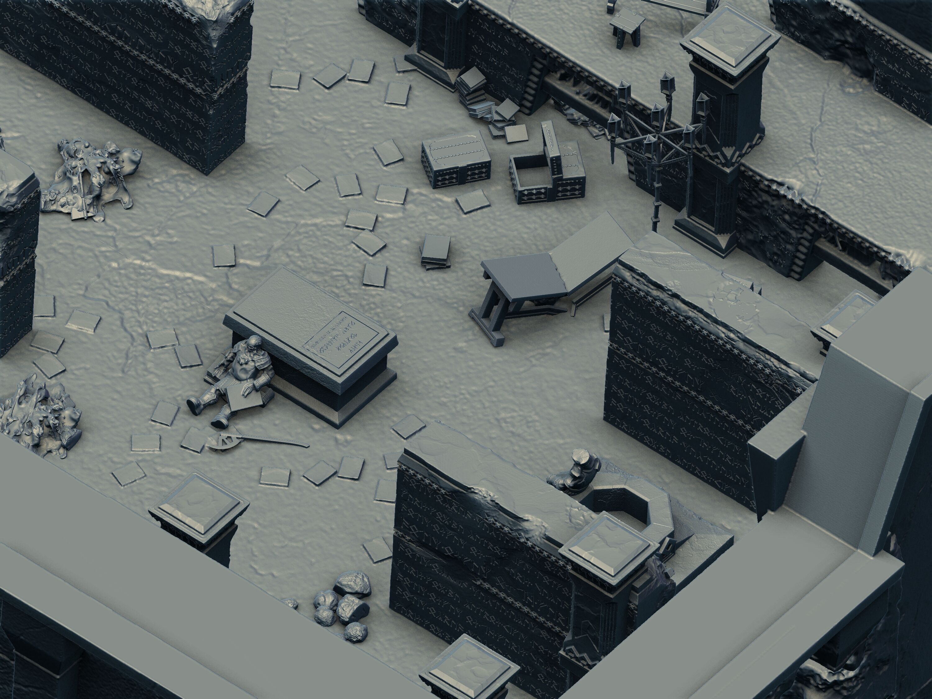 Balins Tomb Complete Diorama Set at Wargaming Scale 3D print model_13