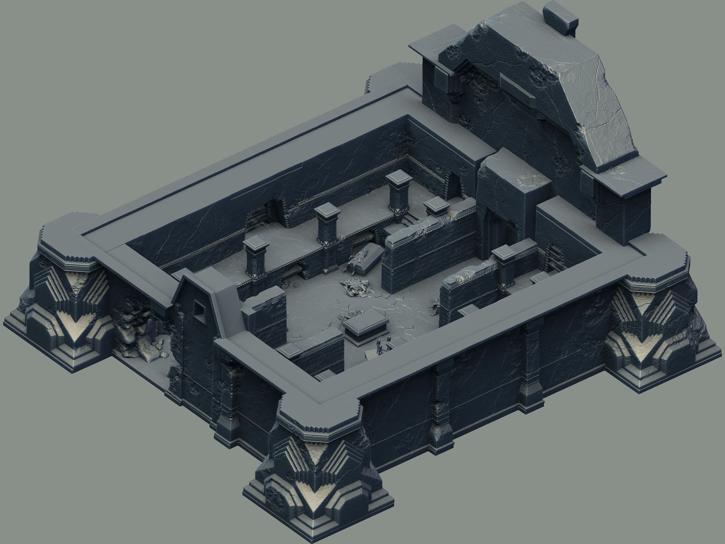 Balins Tomb Complete Diorama Set at Wargaming Scale 3D print model_10