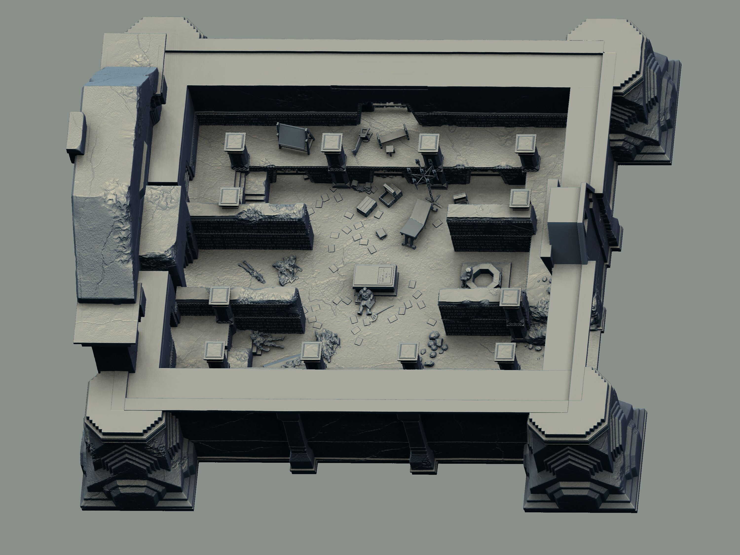 Balins Tomb Complete Diorama Set at Wargaming Scale 3D print model_3