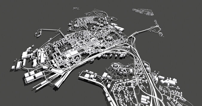 Cityscape Kotka Finland 3D model 3