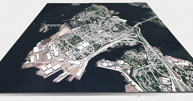 Cityscape Kotka Finland 3D model 2