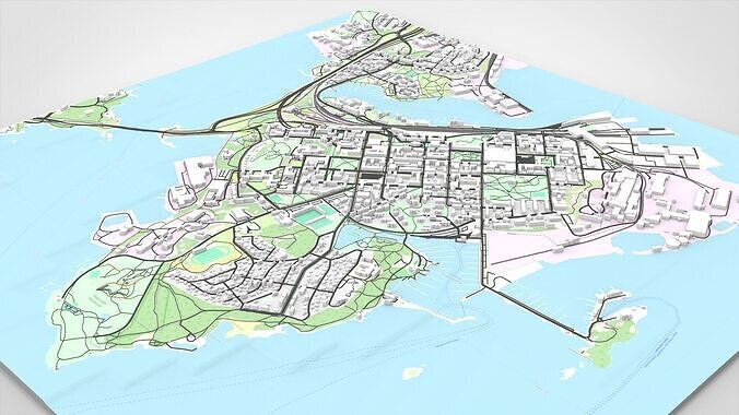 Cityscape Kotka Finland 3D model 4