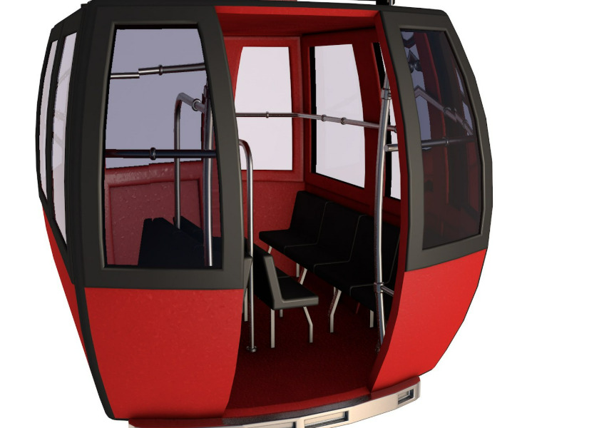 Cableway Cabin 3D model_4