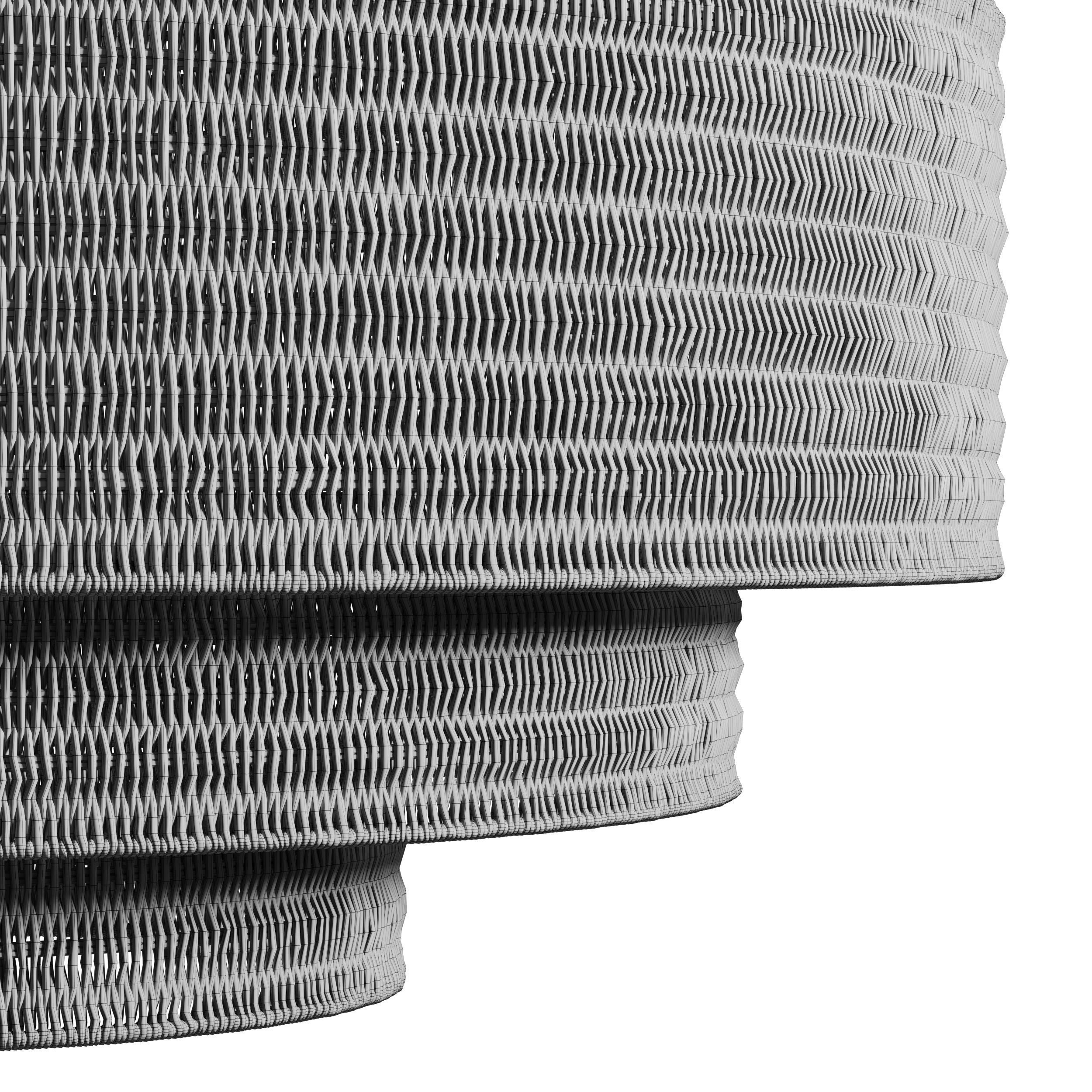 Paloma Chandelier Black Rattan Light 3D model_8