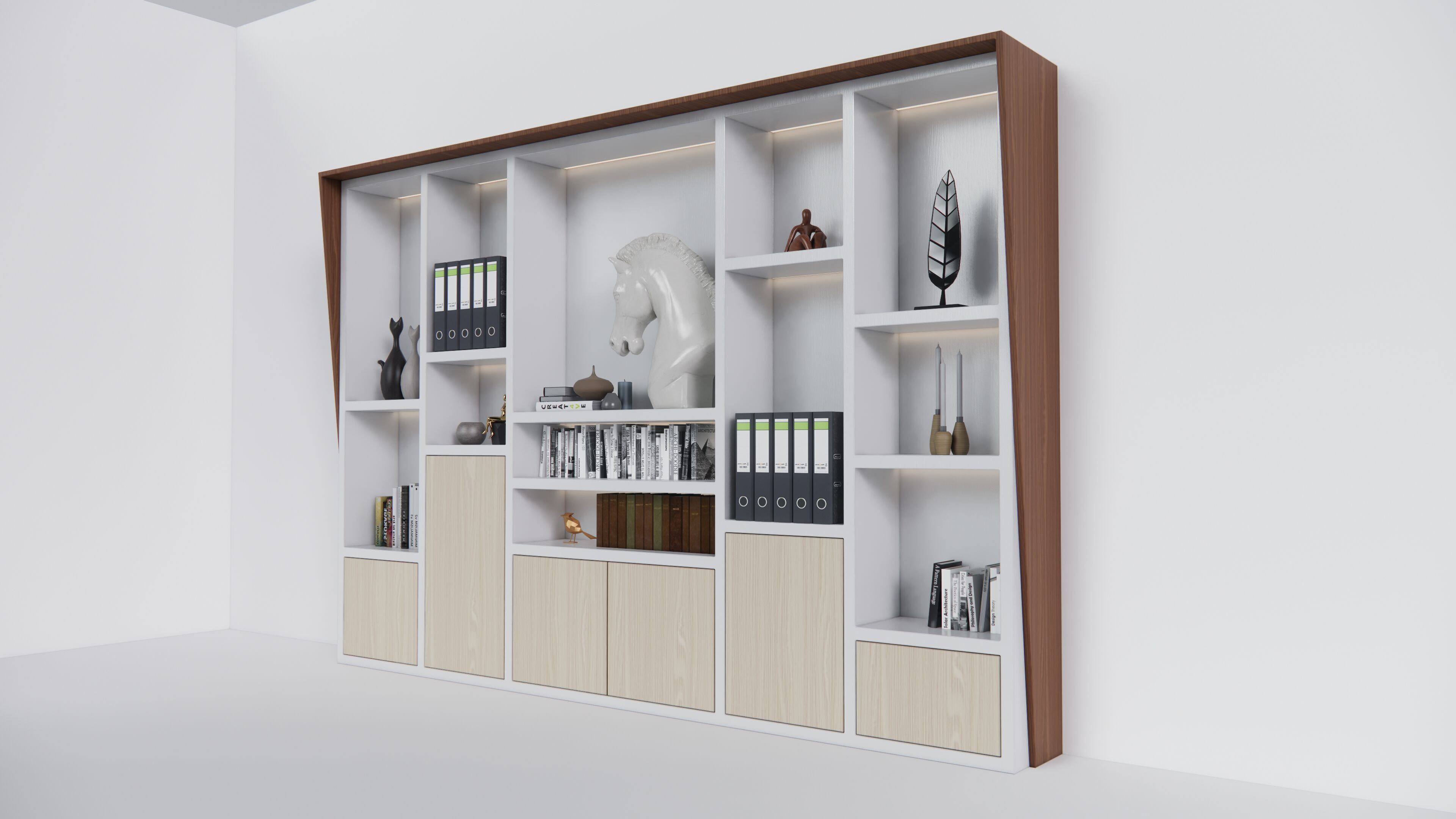 Modern Office Cabinet Low-poly 3D model_1