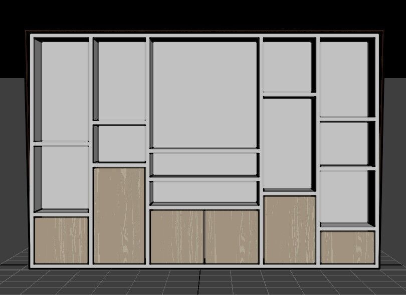 Modern Office Cabinet Low-poly 3D model_32