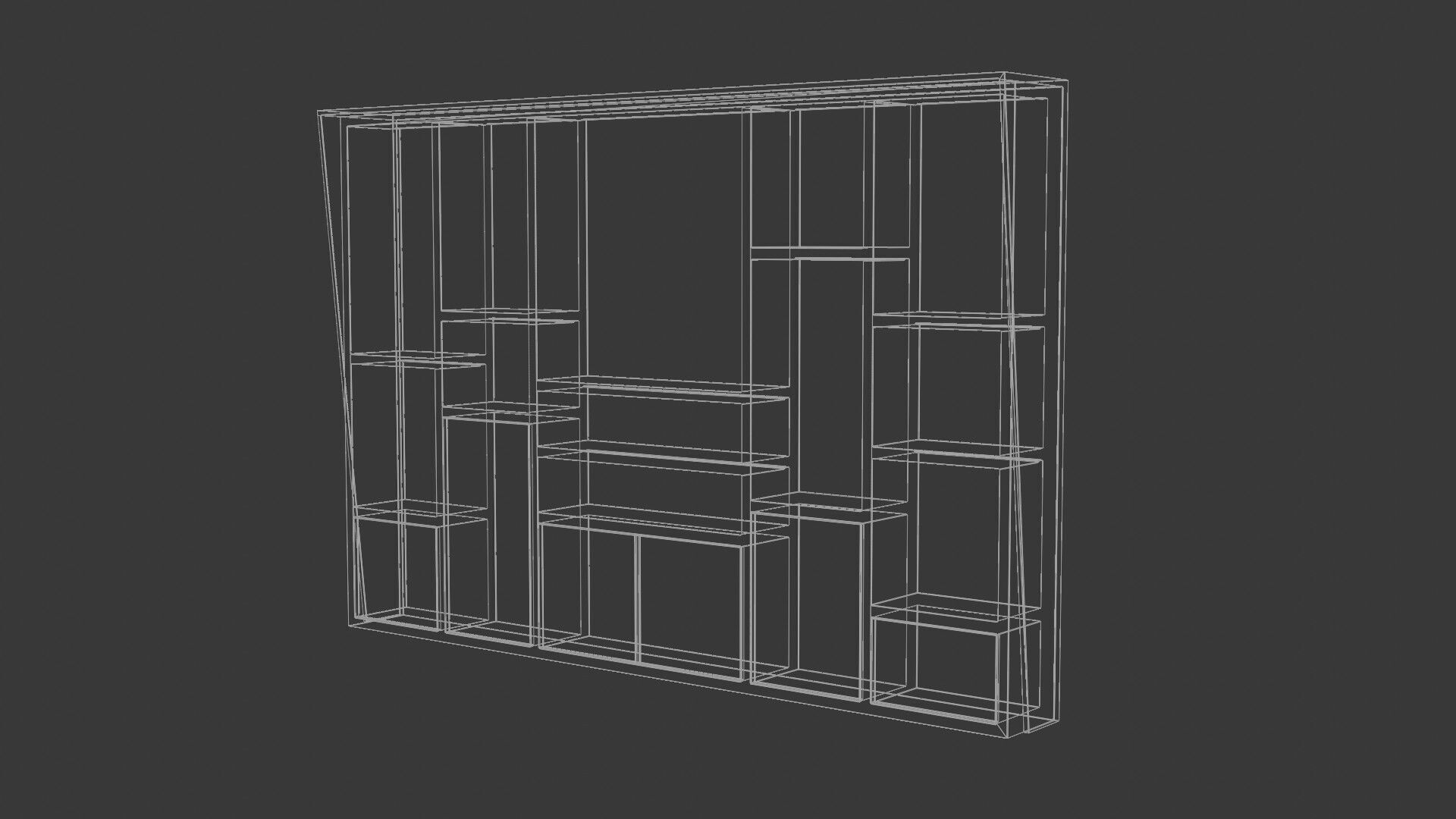 Modern Office Cabinet Low-poly 3D model_26