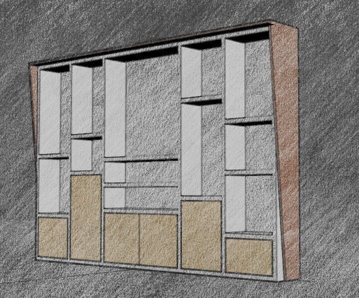 Modern Office Cabinet Low-poly 3D model_36