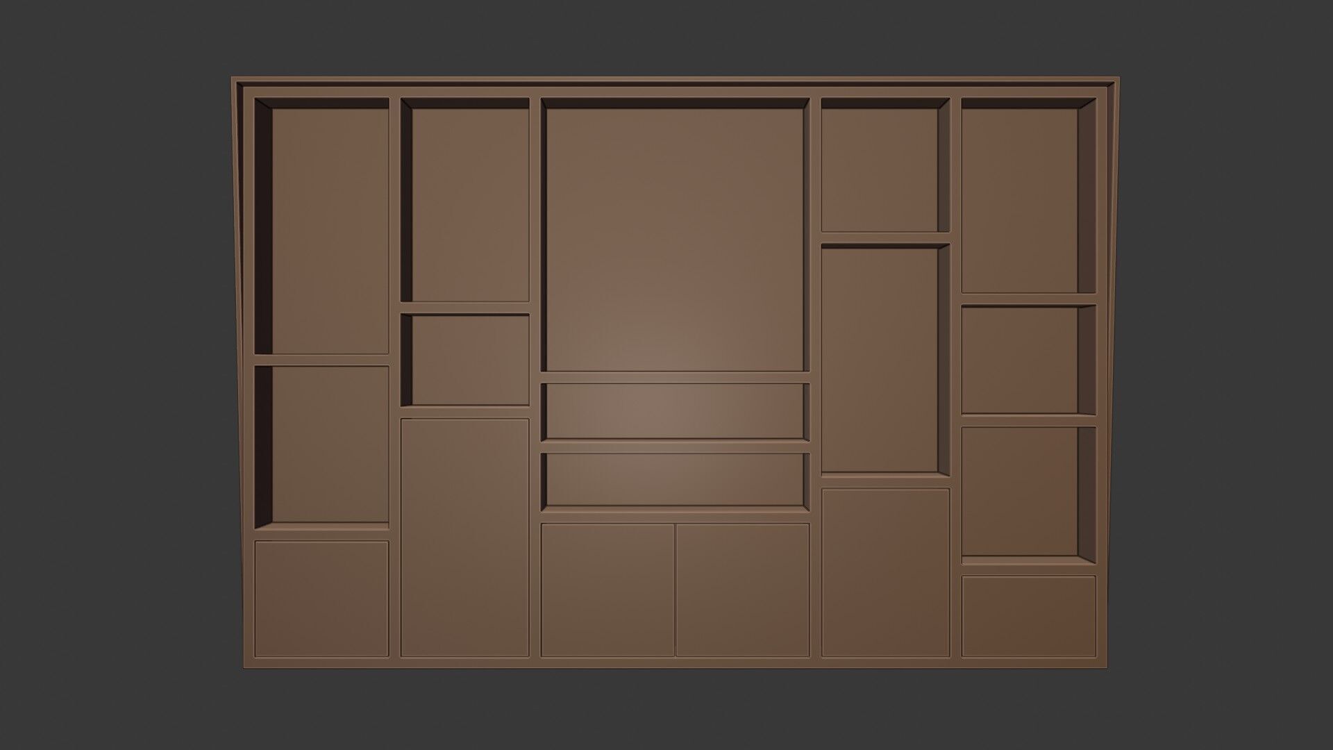 Modern Office Cabinet Low-poly 3D model_15