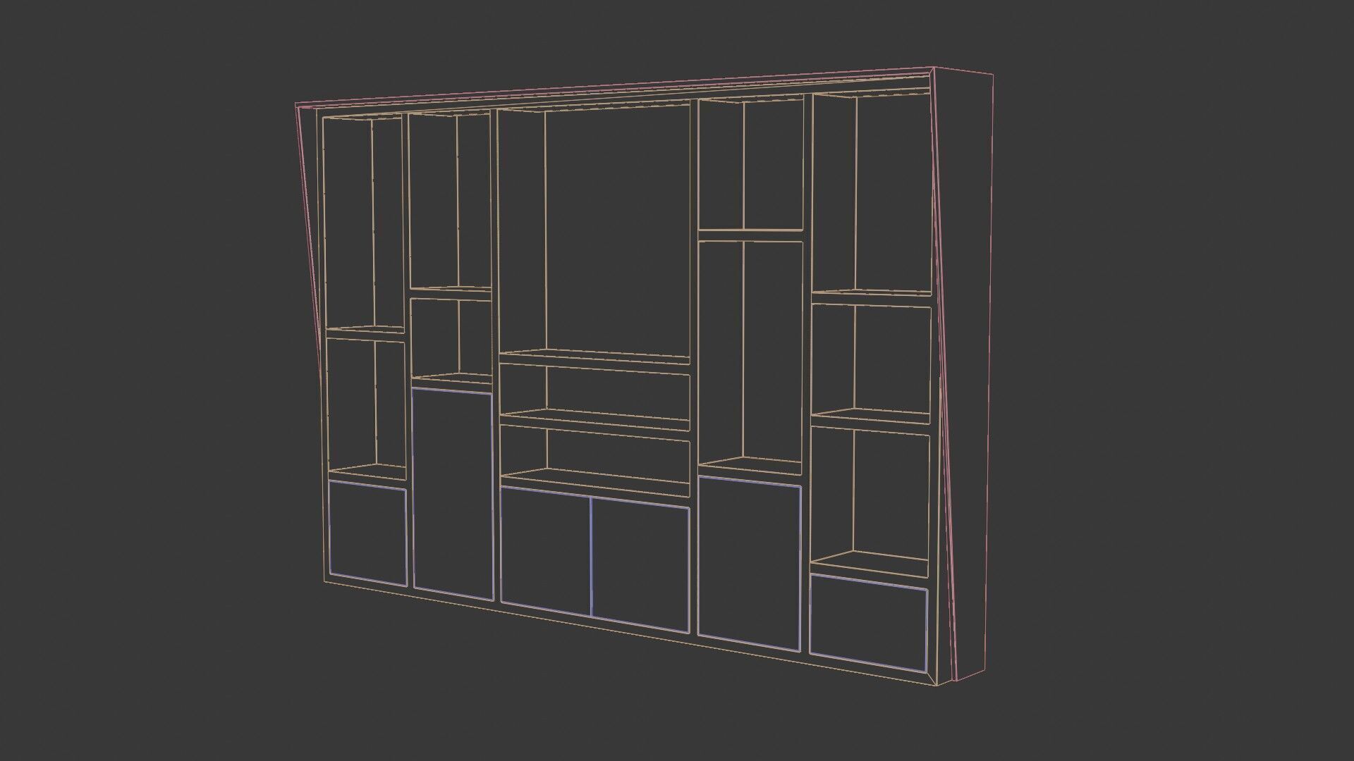 Modern Office Cabinet Low-poly 3D model_27