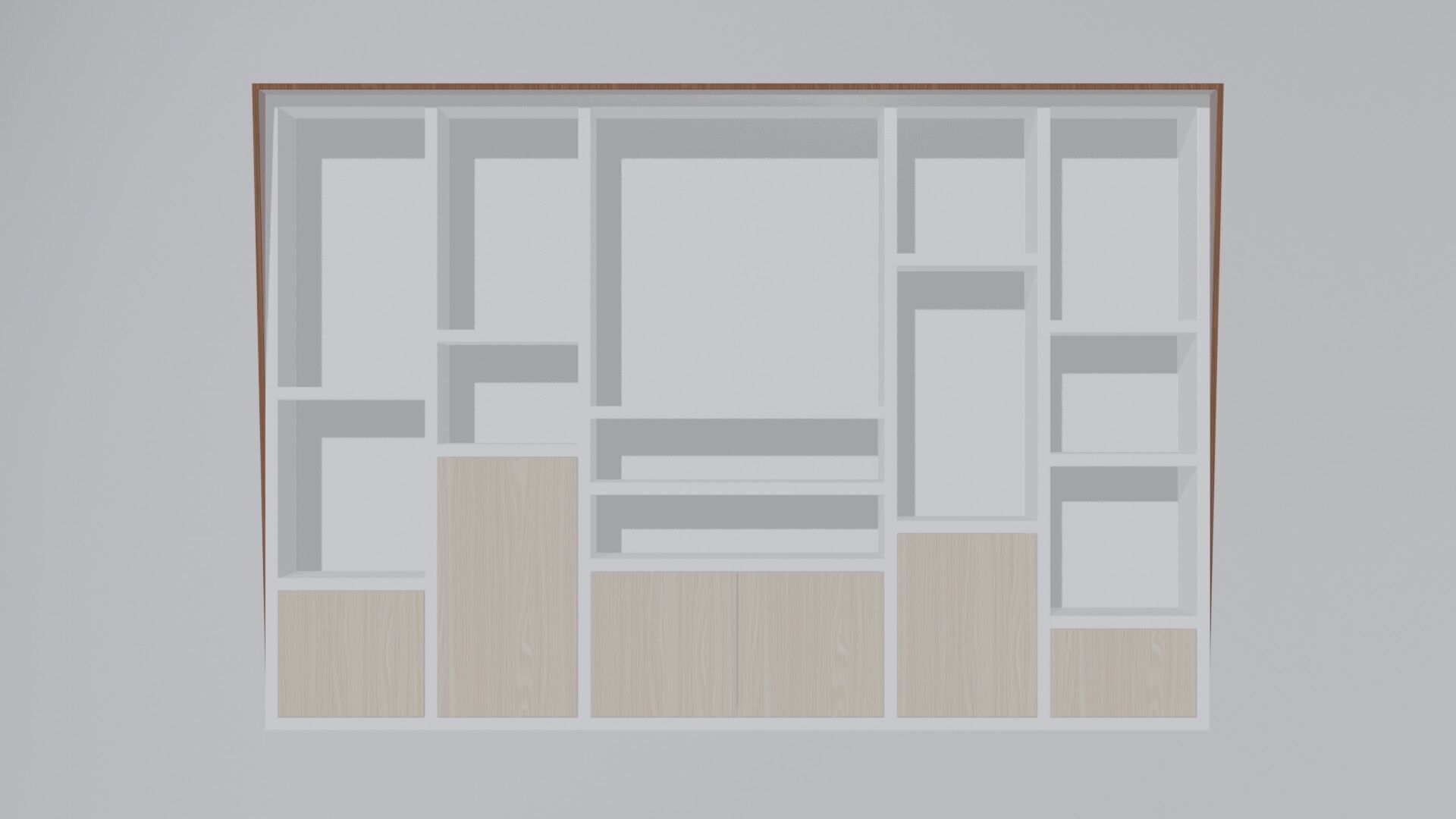 Modern Office Cabinet Low-poly 3D model_18