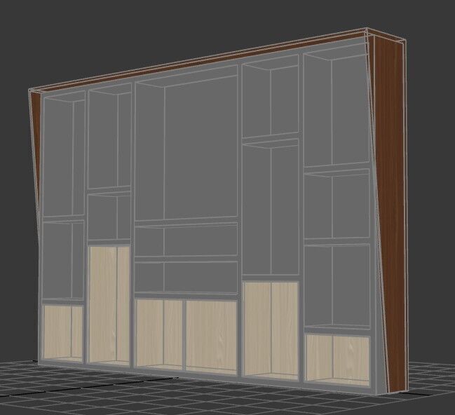 Modern Office Cabinet Low-poly 3D model_39