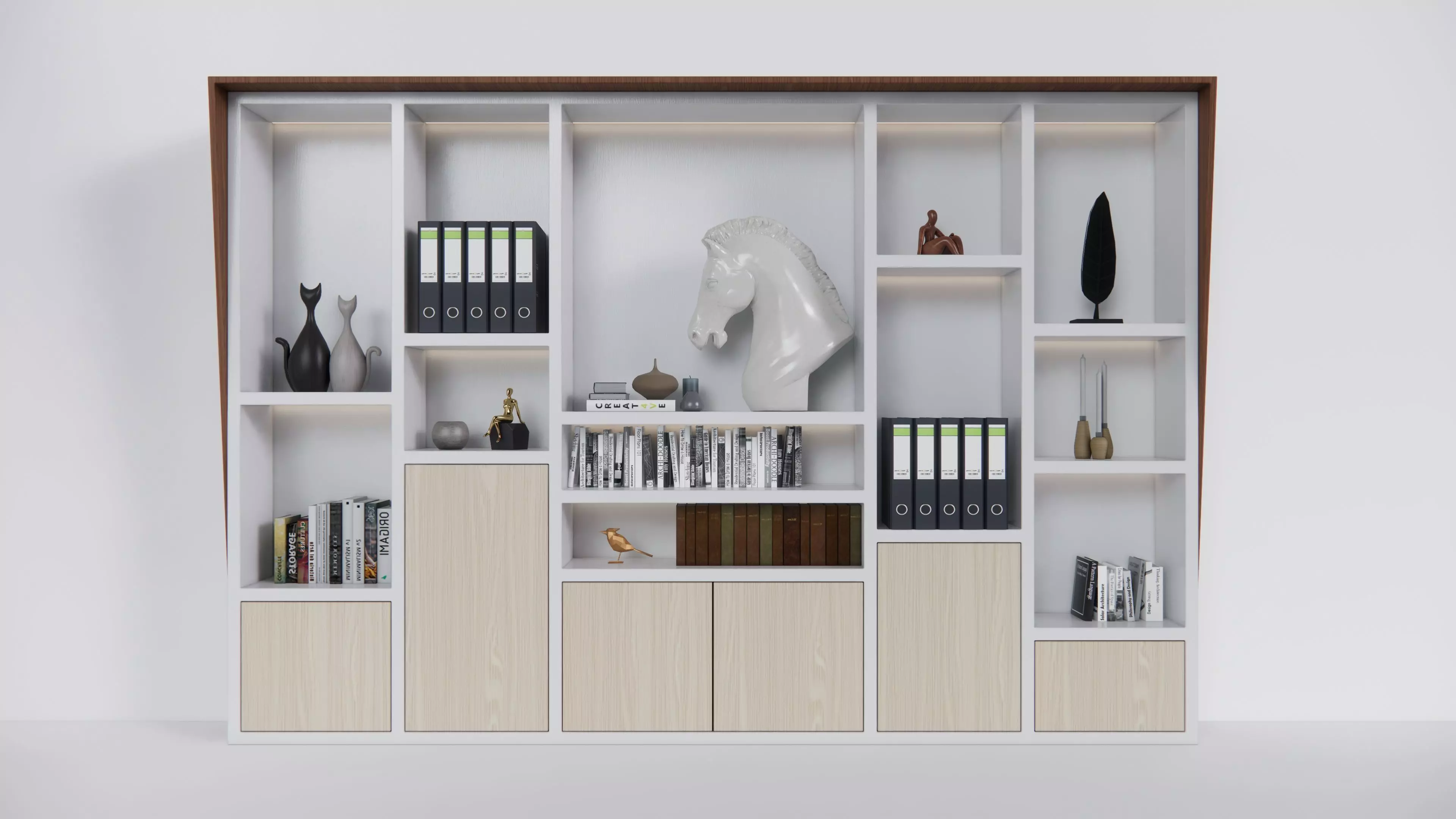Modern Office Cabinet Low-poly 3D model_0