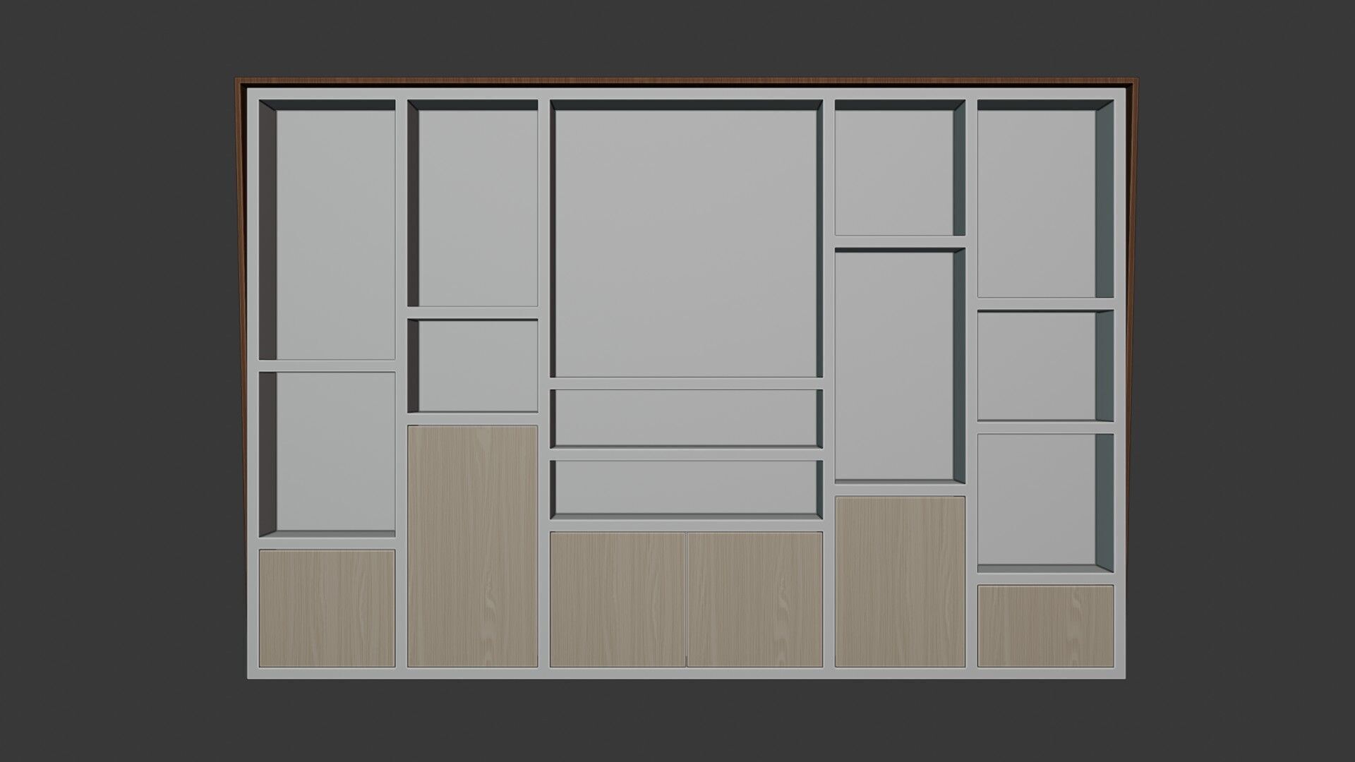 Modern Office Cabinet Low-poly 3D model_12