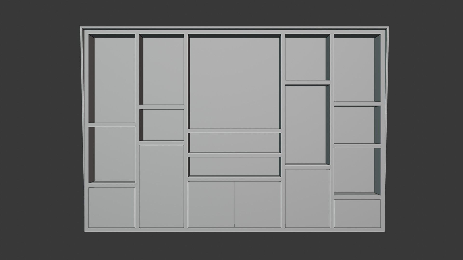 Modern Office Cabinet Low-poly 3D model_10