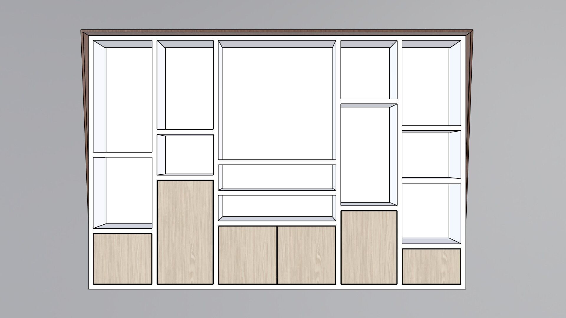 Modern Office Cabinet Low-poly 3D model_3